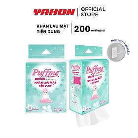 Khăn Lau Mặt Dùng 1 Lần PUFFME 200 Miếng/Bao