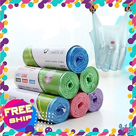 Mua  ĐỒNG GIÁ 1K  Túi cuộn rác có dây rút an toàn vệ sinh