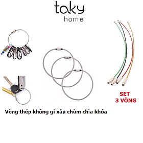 Mua 3 Vòng Móc Xâu Chùm Khóa Không Gỉ  Có Chốt Ren Vặn Giữ Chặt  Móc Xâu Đa Năng  Tháo Gỡ Nhanh Chóng. TakyHome 5090