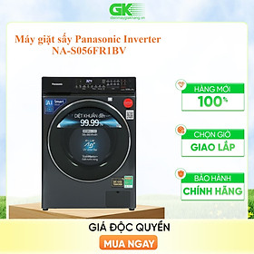 Máy Giặt Sấy Cửa Trước Panasonic 10,5 Kg giặt 6kg sấy NA-S056FR1BV - Diệt khuẩn đến 99.99% - Giặt sấy 2 trong 1- Hàng Chính Hãng (Đen) - Giao Toàn Quốc