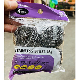 Set 04 miếng cọ xoong nồi thép Okazaki 15g - Hàng Nội Địa Nhật Bản nhập khẩu