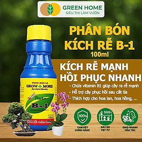 Phân Bón Kích Rễ, Greenhome, B1, Chai 100ml, Tạo Mầm, Rễ Khoẻ, Sai Hoa, Phục Hồi Rễ Yếu, Lá Dày