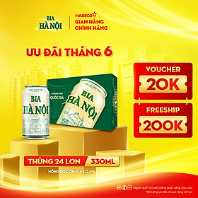 Bia Hà Nội Nhãn Xanh - Thùng 24 lon 330ml 