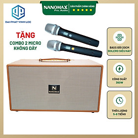 Mua Loa Xách Tay Karaoke Nanomax Bluetooth K-30 Bass Đôi 20 Tặng 2 Mic Đọc Được Usb Thẻ Nhớ Công Suất 360w | Loa Kéo Xách Tay Bluetooth | Loa Kéo Karaoke Công Suất Lớn