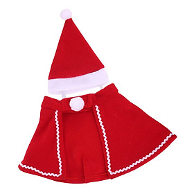 Pet Christmas Costume Set Fancy Dress Outfits Cosplay Clothes Cloak Cape Hat for Cat Party Supplies Apparel Decoration