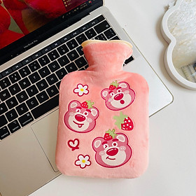 Hình Gấu Dâu Bình Nước Nóng Đựng Nước Sưởi Tay Miếng Sưởi Máy Sưởi Túi Đựng Nước Nóng An Toàn Tiện Lợi Máy Sưởi Tay Thú Cưng Dễ Thương Màu sắc: 1