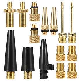 Bike Valve Adapter Set Bike Tire Valve Converter Kit Presta to Dunlop Schrader to Presta Valve Adapter Nozzle Needle Kit