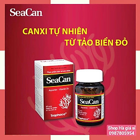 Canxi Seacan - Viên uống hỗ trợ tăng chiều cao và phòng ngừa loãng xương / Seacan Bổ sung canxi hữu cơ từ tảo biển và Vitamin D3 Magie của Traphaco, giảm loãng xương, tăng chiều cao, lọ 60 viên