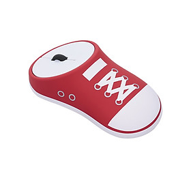 Wireless Rechargeable Mouse Sneaker Mice 2.4G Wireless Office Mouse Silent Click Auto-sleep Plug and Play (Red)