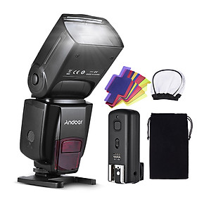 Andoer Ad560 Iv Pro 2.4G Wireless Universal On-Camera Slave Speedlite Flash Light Gn50 With Flash Trigger Color Filters - Black