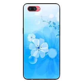 Ốp Lưng in cho Oppo A3s - Realme C1 Mẫu Bông Hoa Nền Xanh - Hàng Chính Hãng