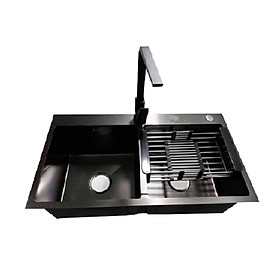Mua (SƠN NANO SIÊU MỊN CHỐNG TRẦY)Chậu Rửa chén 2 hộc Cân 82x45 INOX 304 sơn tĩnh điện NANO chống trầy cao cấp C8245N