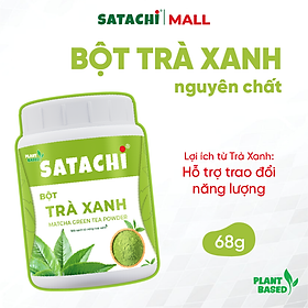 Bột Trà Xanh Nguyên Chất SATACHI – 100% lá trà xanh tự nhiên, không đường – Hộp 98g