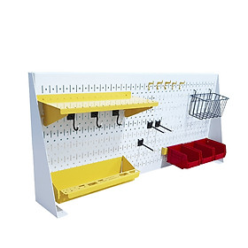 Mua Combo Vách Chia Bàn Làm Việc Kiêm Bảng Treo Dụng Cụ Văn Phòng SMLIFE Pegboard Desk PD45100.VP - Đỏ