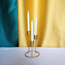 Metal Candle Holder，4 Wicks Metal Candle Holders Candelabra for Taper Candle,Candlesticks, Table Centerpiece Elegant Decoration Piece for Home Wedding - New Gold