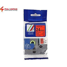 Mua Nhãn in TZ2-451  Khổ rộng 24mm  chữ đen nền đỏ ( Black on red)  nhãn đa lớp  bám dính cao