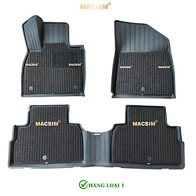 Thảm lót sàn xe ô tô 2 lớp Hyundai Palisade 2022-2024+ Nhãn hiệu Macsim 3W chất liệu nhựa TPE đúc khuôn cao cấp - màu đen (2 hàng ghế)