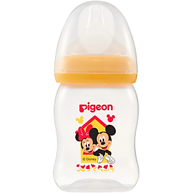 Bình Sữa Pigeon Softouch PP Plus Disney Baby - Màu Vàng