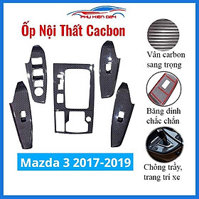 Ốp nội thất Mazda 3 2017-2018-2019 vân Cacbon bảo vệ chống trầy xước và làm đẹp xe