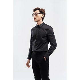 Áo sơ mi nam màu TRẮNG và ĐEN cổ normal nẹp ẩn form Slim fit 10F21SHL005 | LASTORE MENSWEAR