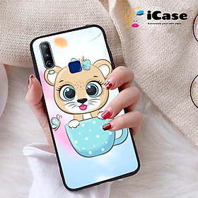 Ốp lưng iCase dành cho Vivo U10 chất liệu viền dẻo lưng cứng nhám TPU có hai lỗ xỏ dây đeo in nổi 4D hình bộ sưu tập Cat Cute 24