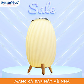 [Hàng Chính Hãng] Loa bluetooth trang trí đèn ngủ 7 màu đèn, chân đế bằng gỗ cao cấp chống mục SoundMax AL-22 | AL22 - Loa Nghe Nhạc kiêm đèn ngủ sang trọng