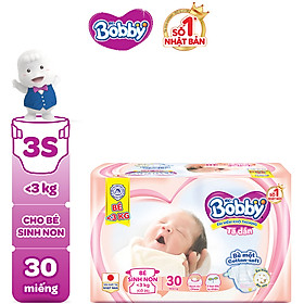 Tã Dán Bobby Cho Trẻ Thiếu Tháng <3Kg 30 Miếng