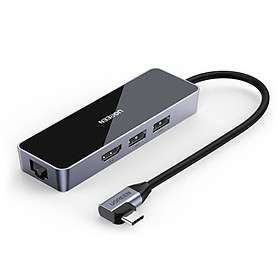 Mua USB type C to 2 x USB 3.0 + HDMI + RJ45 Gigabit 4K Bộ chuyển đổi 4 trong 1 Ugreen CM80546tyc350 - Hàng chính hãng