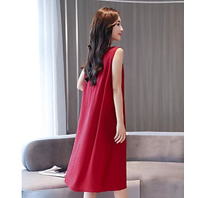 Đầm bầu màu trơn kiểu đơn giản thời trang Hàn Quốc  dona22111701
