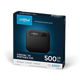 Ổ cứng di động 500GB External SSD Crucial X6 USB 3.2 Gen 2 Type