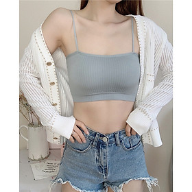 Áo Bra Croptop Hai Dây Với Đệm Ngực Gợi Cảm Dành Cho Nữ