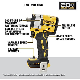 MÁY SIẾT BULONG CẦM TAY 20V DEWALT DCF922N-B1 - HÀNG CHÍNH HÃNG