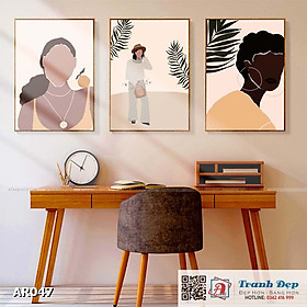 Mua Bộ 3 tranh canvas decor phong cách minimalist  trừu tượng hiện đại - AR047