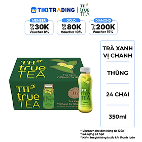 Thùng 24 chai Trà Xanh Vị Chanh TH true TEA milk (350ml/chai)