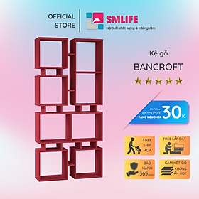 Kệ sách gỗ hiện đại SMLIFE Bancroft  | Gỗ MDF dày 17mm chống ẩm | D80xR28xC170cm - Màu