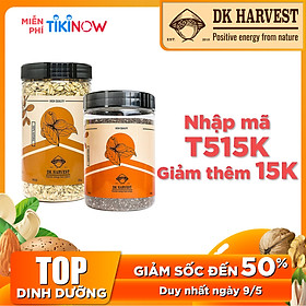 COMBO SIÊU TIẾT KIỆM - 1 Hũ Yến Mạch Cán Mỏng Dk Harvest 450g + 1 Hũ Chia Đen Dk Harvest 500g