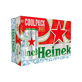 Thùng 24 lon bia Heineken Silver Coolpack 250ml/lon