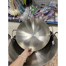 chảo inox 2 quai