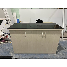 Mua Tủ Bếp Nhựa Đài Loan Cao 81cm Ngang 1m25 Không Bồn Màu Gỗ Sồi TB054
