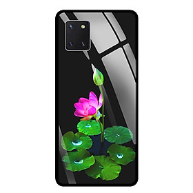Ốp Lưng Kính Cường Lực Cho Điện Thoại SAMSUNG GALAXY NOTE 10 LITE - 0296 LOTUS02 - Hàng Chính Hãng