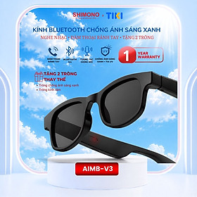 Kính Bluetooth SHIMONO AIMB V3 Nghe Nhạc Open Ear, Đàm Thoại Rảnh Tay, Chụp Ảnh Từ Xa, 2 Tròng Thay Hàng Chính Hãng