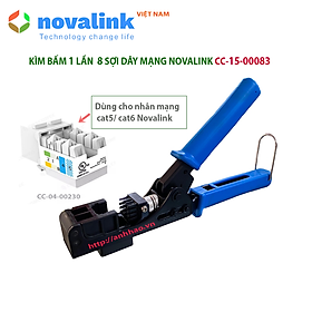 Mua Kìm bấm nhân mạng 8 sợi Novalink CC-15-00083 - Bấm 1 lần 8 sợi dây vào nhân mạng cùng lúc  dùng cho nhân mạng 90 độ - Hàng chính hãng