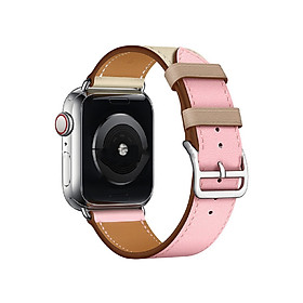 Dây Đeo Màu Hồng Bằng Da Dành Cho Apple Watch Series 44mm