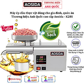Mua Máy ép dầu thực vật dùng cho gia đình AOSIDA K28S Thương hiệu Anh Quốc cao cấp  Công suất 1100W  1 giờ ép 5-7.5 kg nguyên liệu - Hàng nhập khẩu