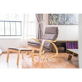 Ghế thư giãn | POANG | plywood óc chó/bạch dương | vải cotton | nâu | R67xS139xC86 cm