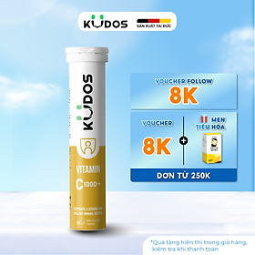 Thực phẩm bảo vệ sức khỏe KUDOS VITAMIN C 1000 MG hương chanh (20 viên/tuýp)