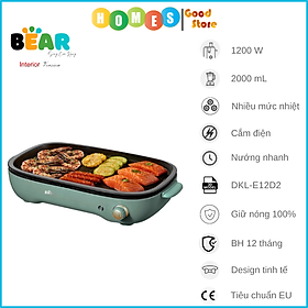 Mua Nồi Điện Đa Năng  Bếp Nướng Điện Không Khói BEAR DKL-E12D2 Dung Tích 2L  Công Suất 1200 W - Hàng Chính Hãng