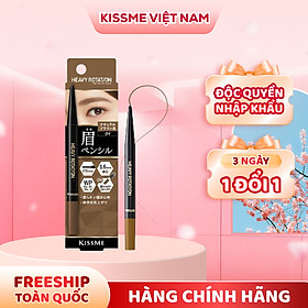 Bút Chì Sáp Kẻ Lông Mày Chống Trôi Lõi Siêu Mịn Màu Nâu Tự Nhiên Kissme Heavy Rotation Eyebrow Pencil 0,09 G
