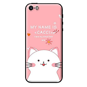 Ốp in cho iPhone 5 Mèo Trắng Thích Ăn - Hàng chính hãng