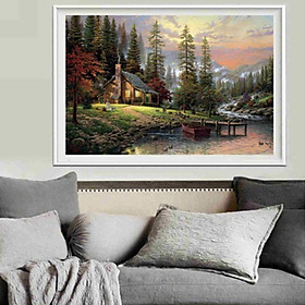 Natural Scenery Mountain Waterfall Canvas Print Oil Painting Wall Picture